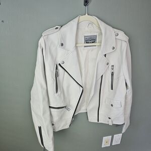 Levi's Women's White Vegan Leather Biker Jacket